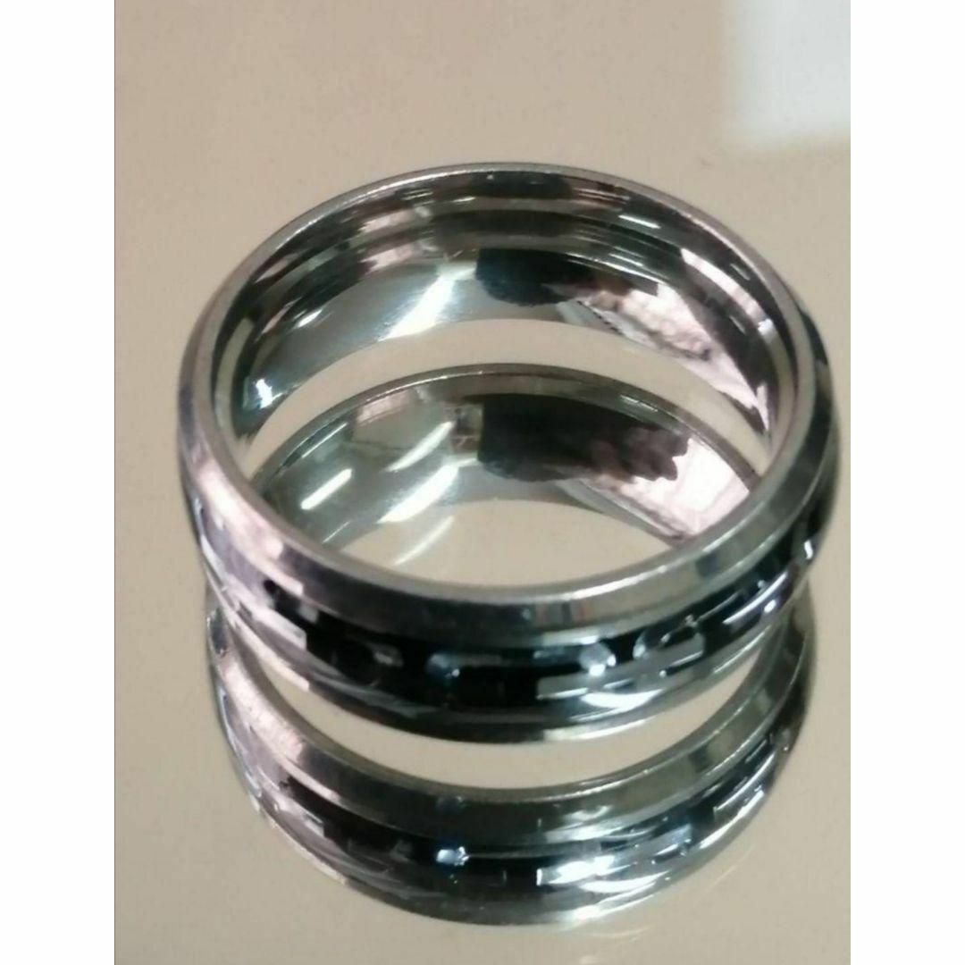 【H042】リング メンズ アクセサリー ブラック シルバー 指輪 20号 メンズのアクセサリー(リング(指輪))の商品写真