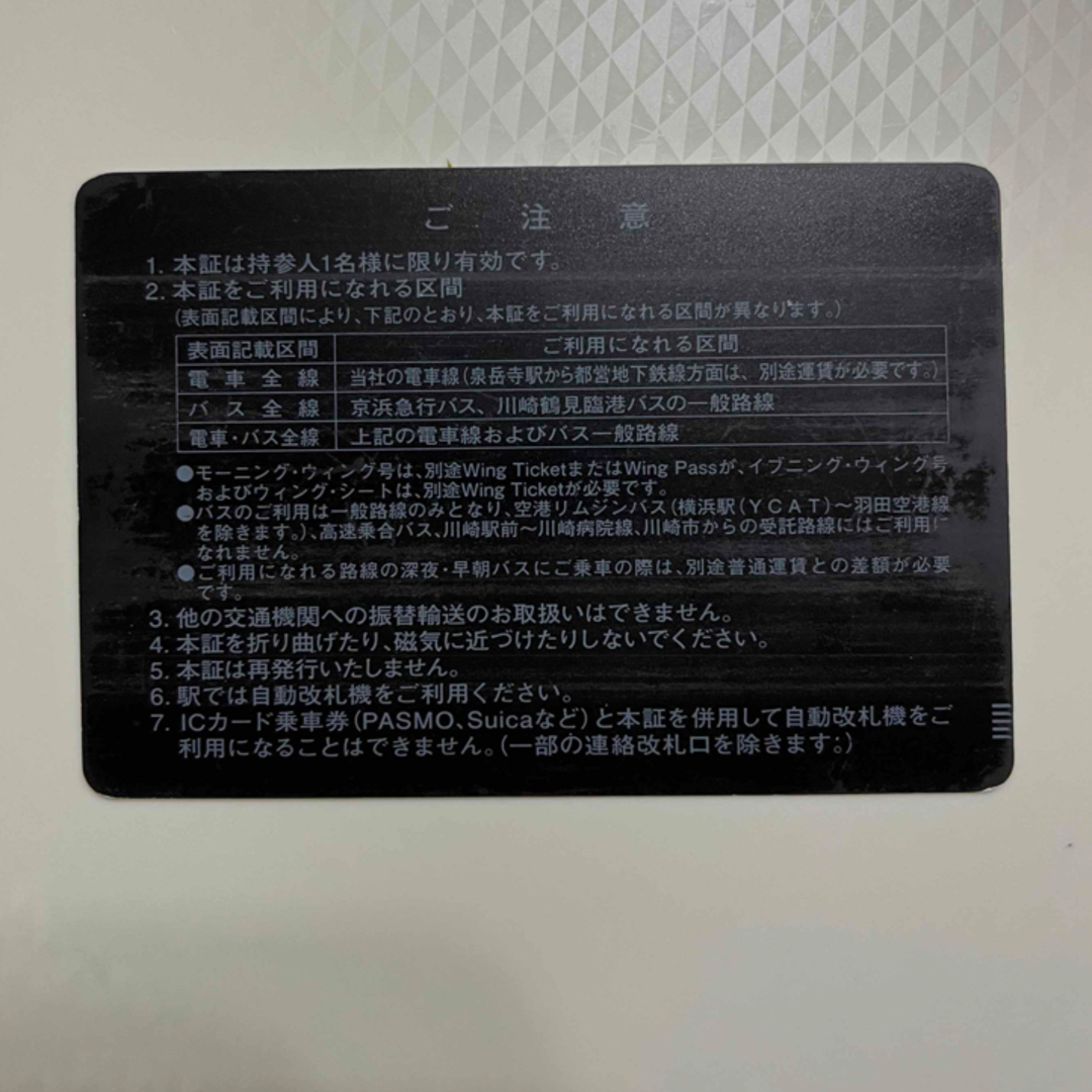 京浜急行 電車全線定期 5月31日迄 チケットの乗車券/交通券(鉄道乗車券)の商品写真