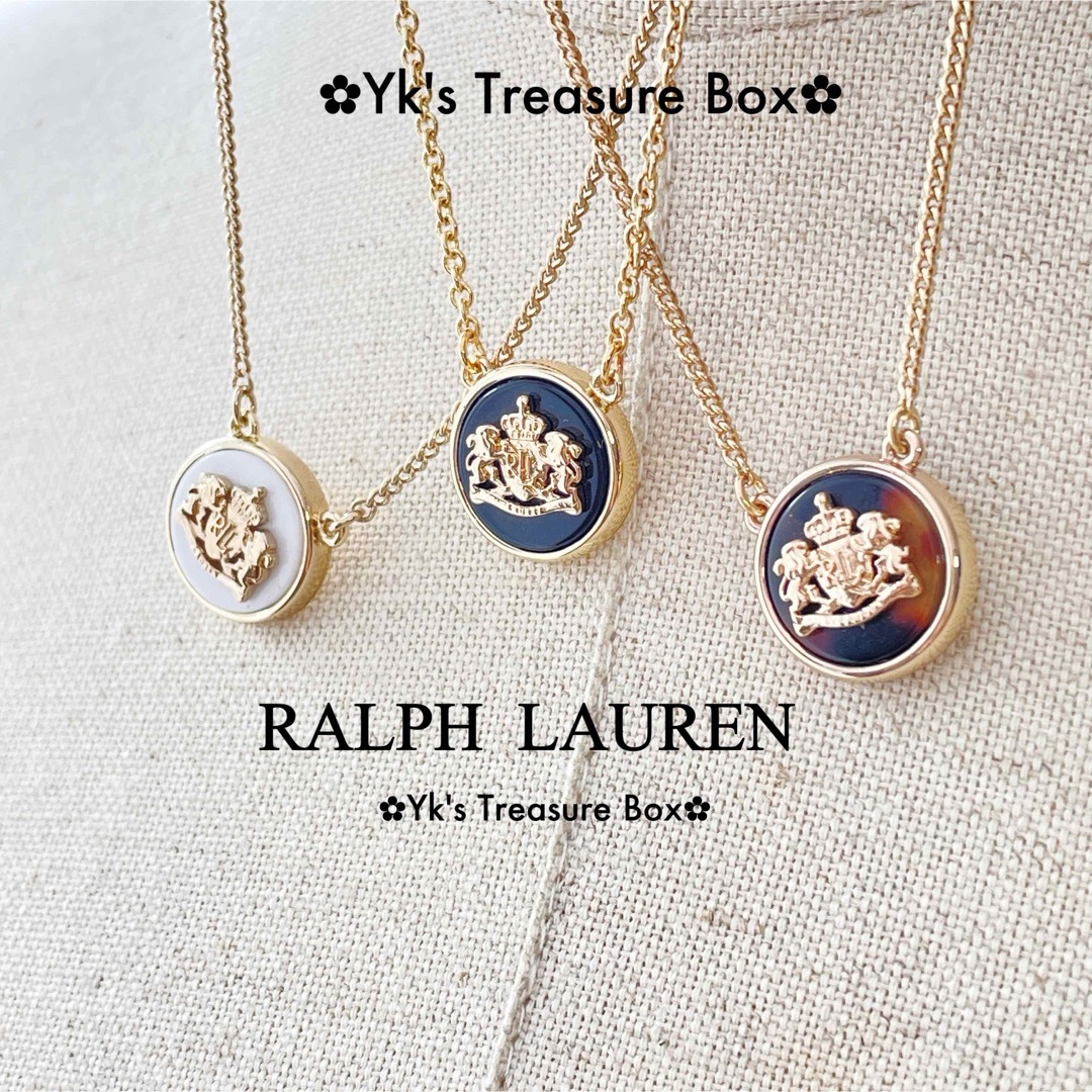 Ralph Lauren(ラルフローレン)のU587/RALPH LAUREN/ホワイトRLLクラウンライオンズネックレス レディースのアクセサリー(ネックレス)の商品写真