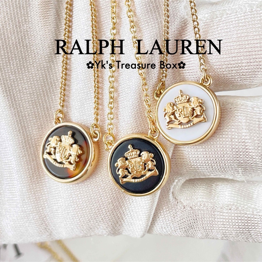 Ralph Lauren(ラルフローレン)のU587/RALPH LAUREN/ホワイトRLLクラウンライオンズネックレス レディースのアクセサリー(ネックレス)の商品写真
