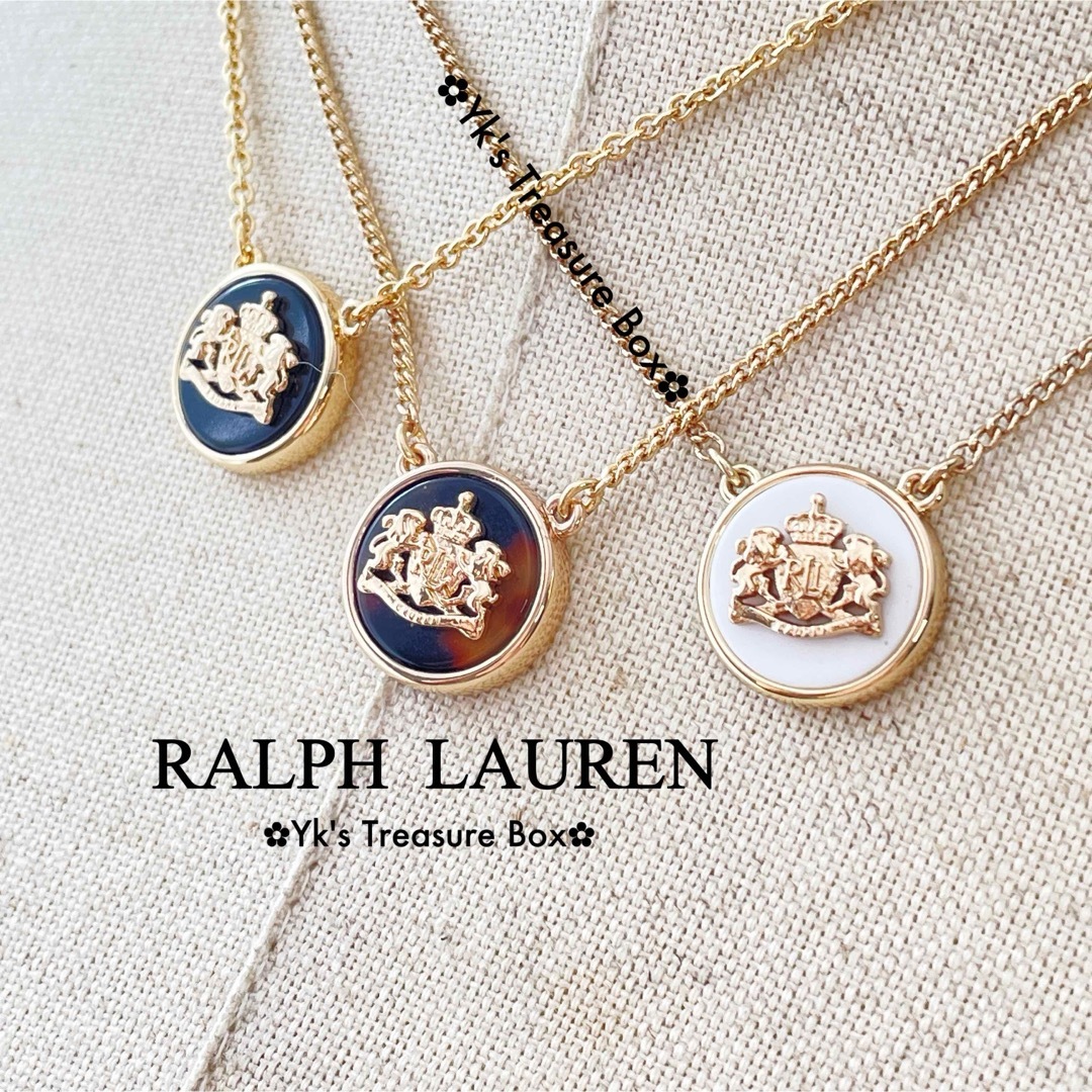 Ralph Lauren(ラルフローレン)のU587/RALPH LAUREN/ホワイトRLLクラウンライオンズネックレス レディースのアクセサリー(ネックレス)の商品写真