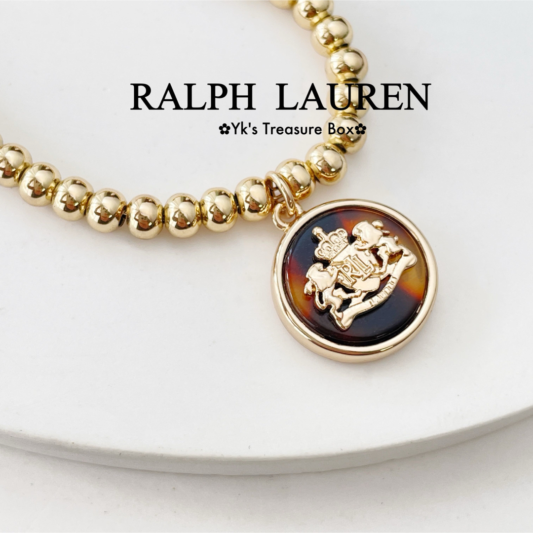 Ralph Lauren(ラルフローレン)のU591/RALPH LAUREN/琥珀柄RLLクラウンライオンズブレスレット レディースのアクセサリー(ブレスレット/バングル)の商品写真