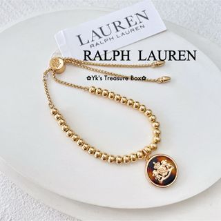 U591/RALPH LAUREN/琥珀柄RLLクラウンライオンズブレスレット