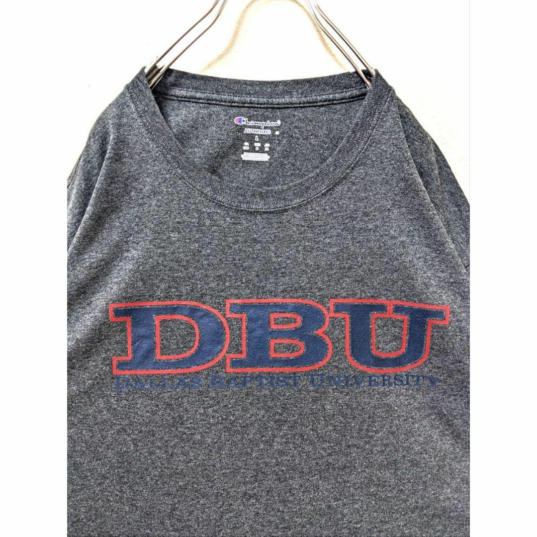 Champion(チャンピオン)のチャンピオン DBUダラスバプテスト大学カレッジTシャツ グレー灰色 L 古着 メンズのトップス(Tシャツ/カットソー(半袖/袖なし))の商品写真