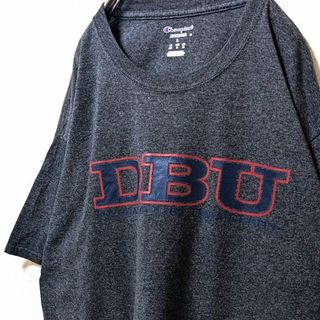 チャンピオン(Champion)のチャンピオン DBUダラスバプテスト大学カレッジTシャツ グレー灰色 L 古着(Tシャツ/カットソー(半袖/袖なし))