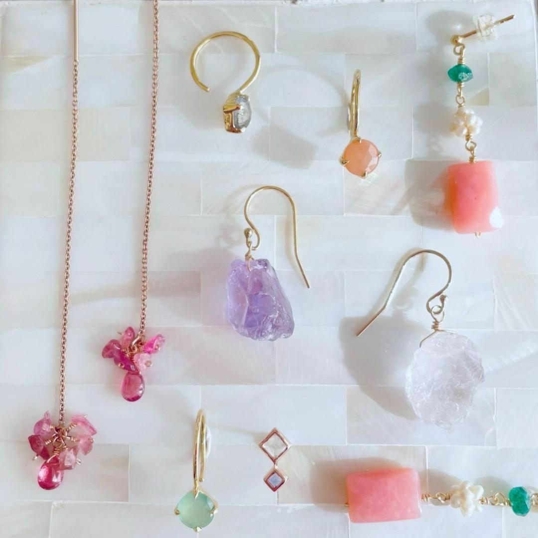 【限定】アレルギー対応 ✨ステンレス 天然石クラシカルピアス♡イヤリング変更可Ⅲ レディースのアクセサリー(ピアス)の商品写真