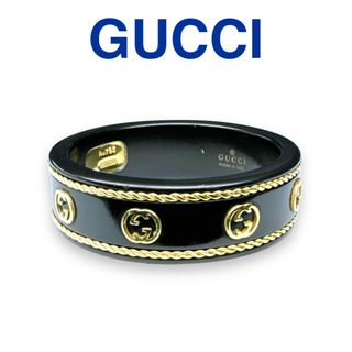 グッチ(Gucci)のグッチ アイコン イエローゴールド インターロッキングG リング 22号 メンズ(リング(指輪))