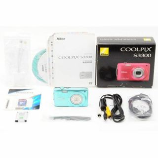 ニコン(Nikon)のスマホ転送OK！  ニコン COOLPIX S3300 元箱 ミントグリーン(コンパクトデジタルカメラ)