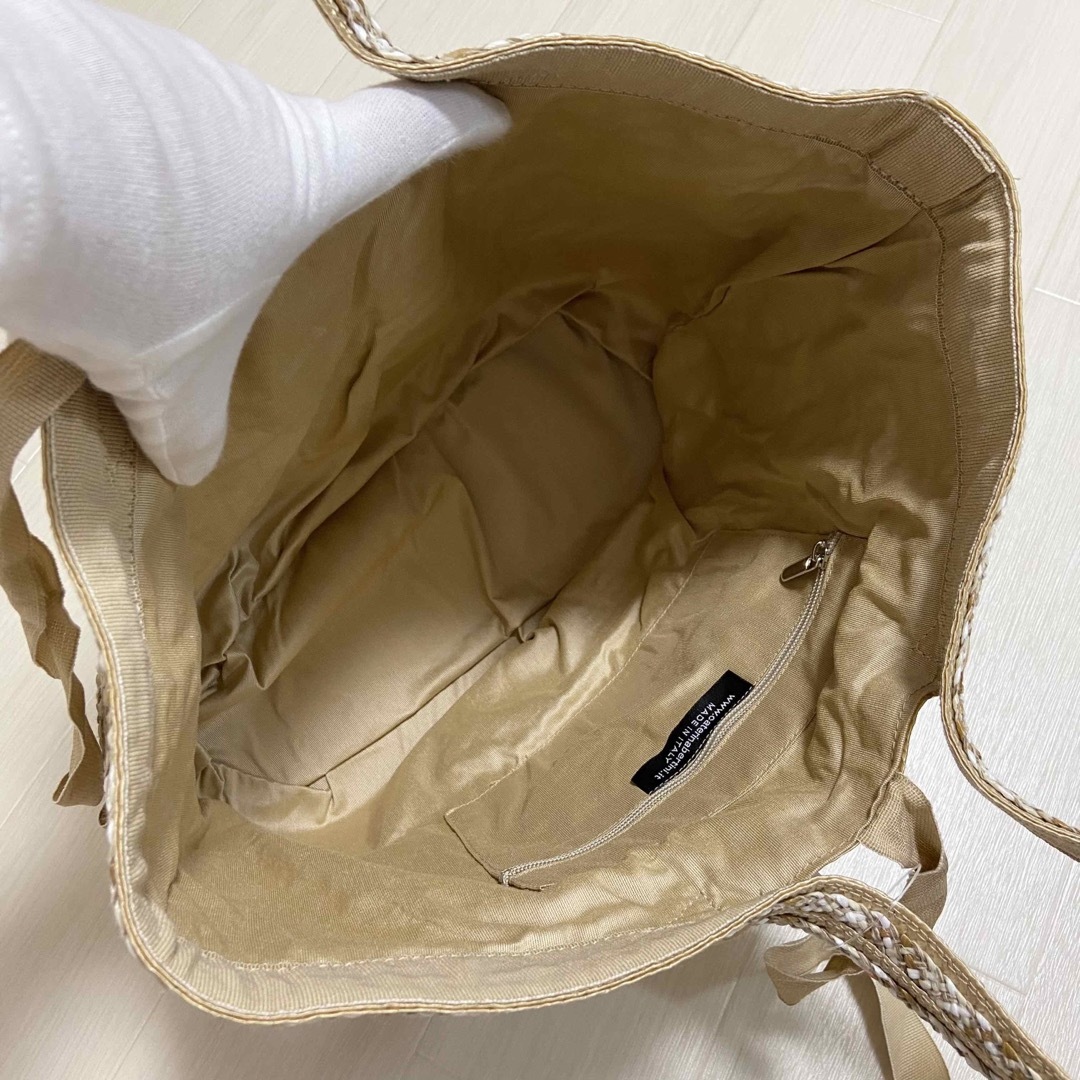 TOMORROWLAND(トゥモローランド)の୨୧*̩̩̥ 新品 イタリア製 カテリーナベルティーニ かごバッグ ハンドトート レディースのバッグ(かごバッグ/ストローバッグ)の商品写真