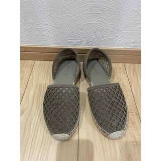 ジミーチュウ(JIMMY CHOO)の美品　ジミーチュウ　メッシュ　エスパドリーユ　星　カーキ　36 Dreya(スリッポン/モカシン)