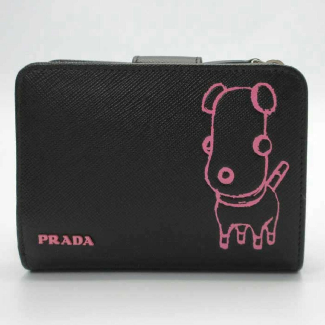 PRADA(プラダ)のPRADA 二つ折財布 1ML018 2CEV F014A ドッグイラスト レディースのファッション小物(財布)の商品写真