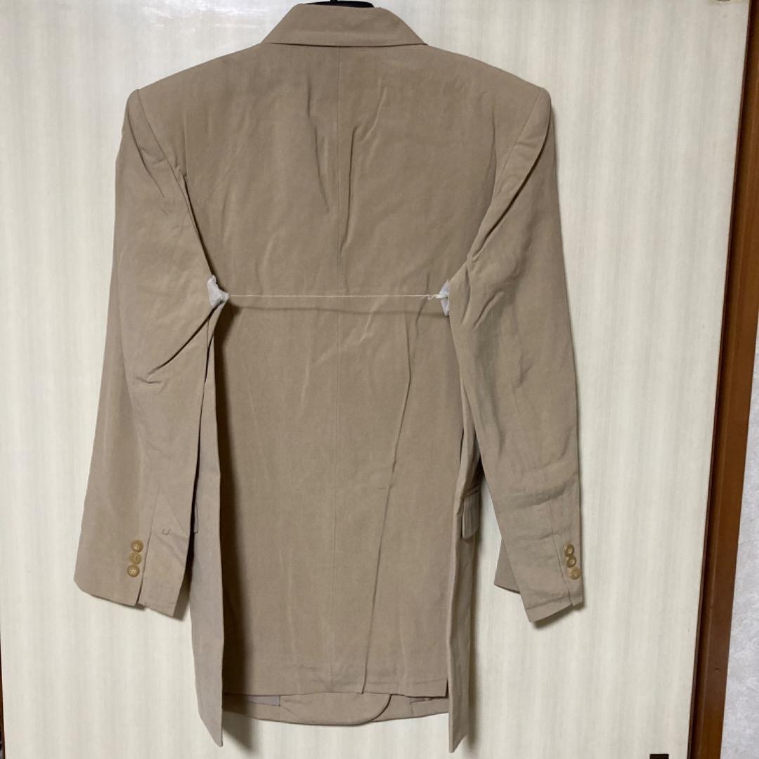 シルク100% レディーススーツ　スカート　クリーム色　セットアップ　Lサイズ レディースのジャケット/アウター(テーラードジャケット)の商品写真