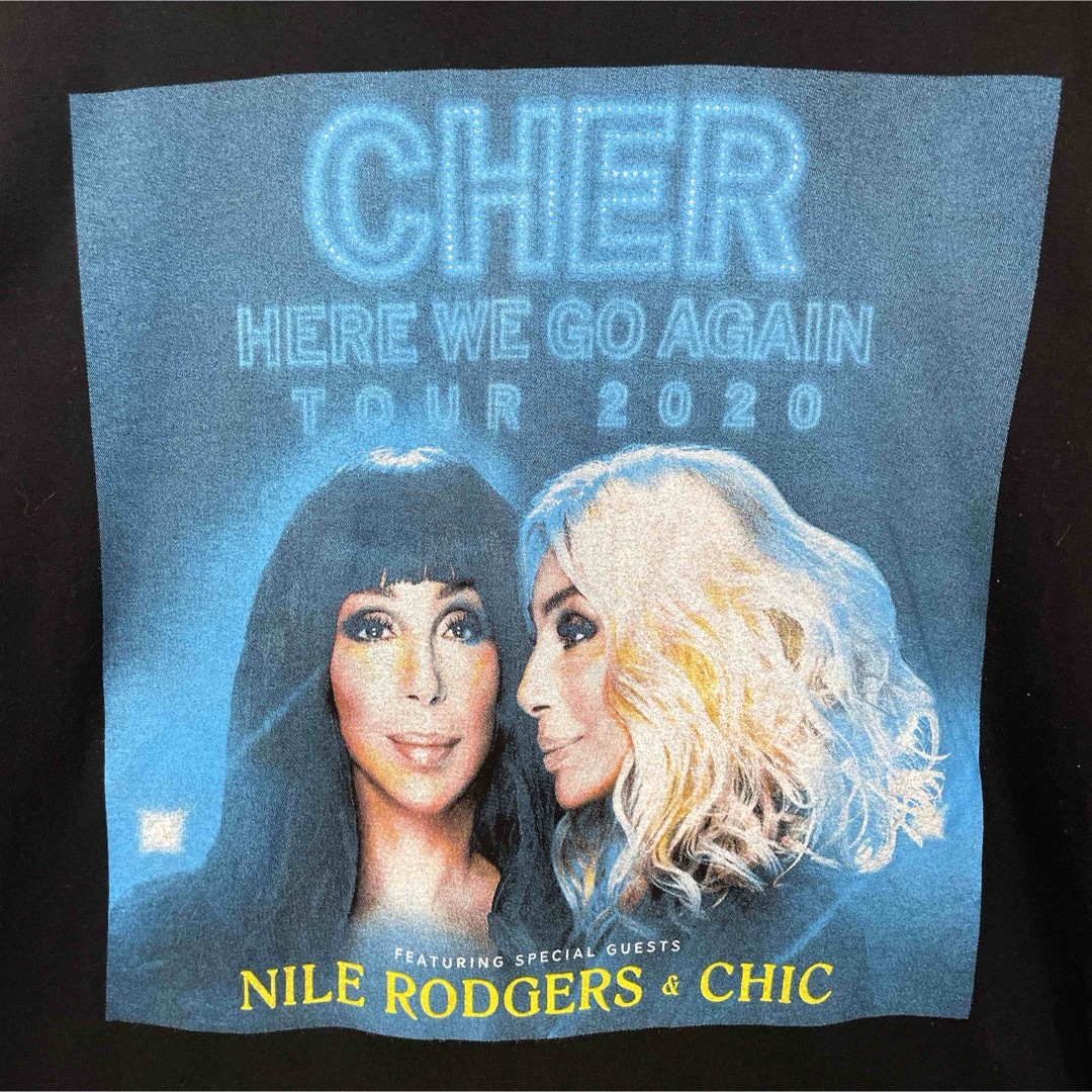 GILDAN(ギルタン)のCHER シェール ツアーtシャツ ミュージック 両面プリント 2020 古着 メンズのトップス(Tシャツ/カットソー(半袖/袖なし))の商品写真