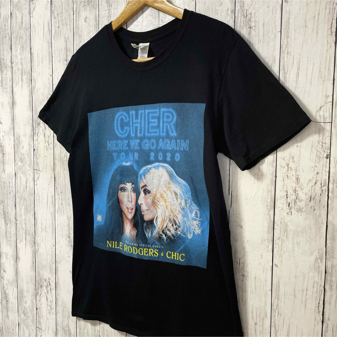 GILDAN(ギルタン)のCHER シェール ツアーtシャツ ミュージック 両面プリント 2020 古着 メンズのトップス(Tシャツ/カットソー(半袖/袖なし))の商品写真
