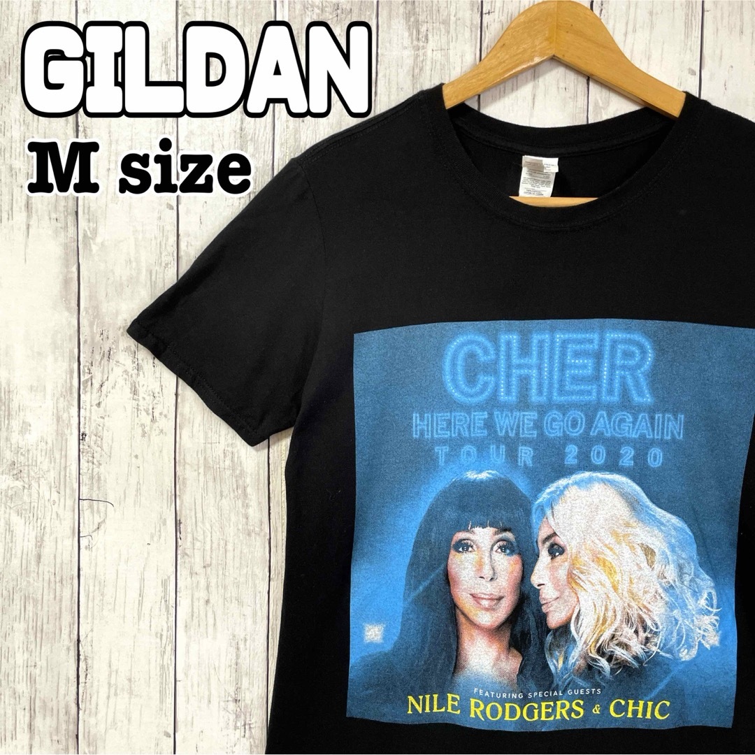 GILDAN(ギルタン)のCHER シェール ツアーtシャツ ミュージック 両面プリント 2020 古着 メンズのトップス(Tシャツ/カットソー(半袖/袖なし))の商品写真