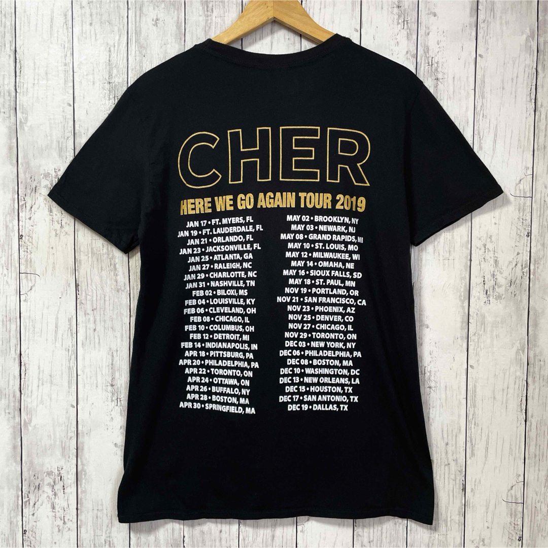 GILDAN(ギルタン)のCHER シェール ツアーtシャツ ミュージック 両面プリント 2020 古着 メンズのトップス(Tシャツ/カットソー(半袖/袖なし))の商品写真