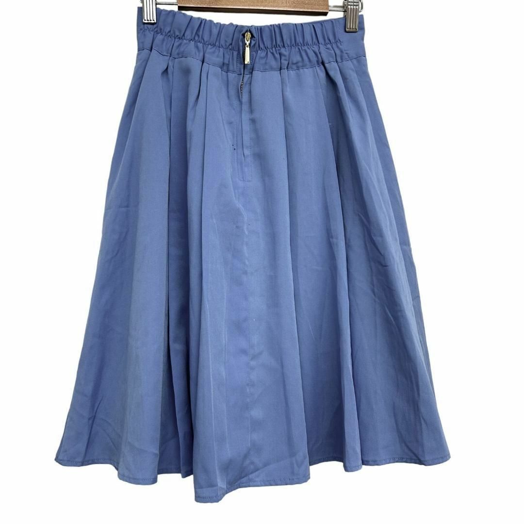 美品 エルベンスドゥ レディース スカート ひざ丈 フリル ブルー 38 レディースのスカート(ひざ丈スカート)の商品写真
