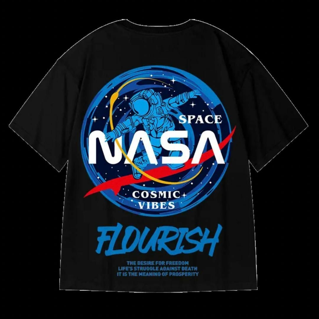 ◆【大人気】メンズ　NASATシャツ　黒　6XL　オーバーサイズ　バックプリント メンズのトップス(Tシャツ/カットソー(半袖/袖なし))の商品写真