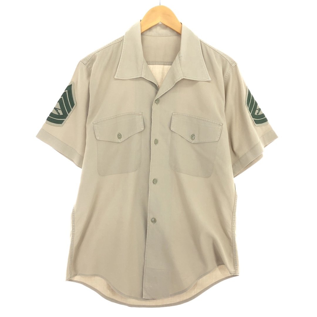 古着 米軍実品 USMC オープンカラー 半袖 ミリタリーシャツ ドレスシャツ USA製 メンズM /eaa448854 メンズのトップス(シャツ)の商品写真
