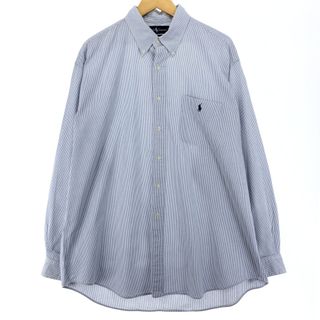 ラルフローレン(Ralph Lauren)の古着 ラルフローレン Ralph Lauren BLAIRE 長袖 ボタンダウンストライプシャツ メンズXL /eaa448867(シャツ)