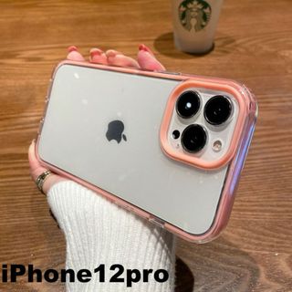 iphone12proケース　ピンク 耐衝撃855