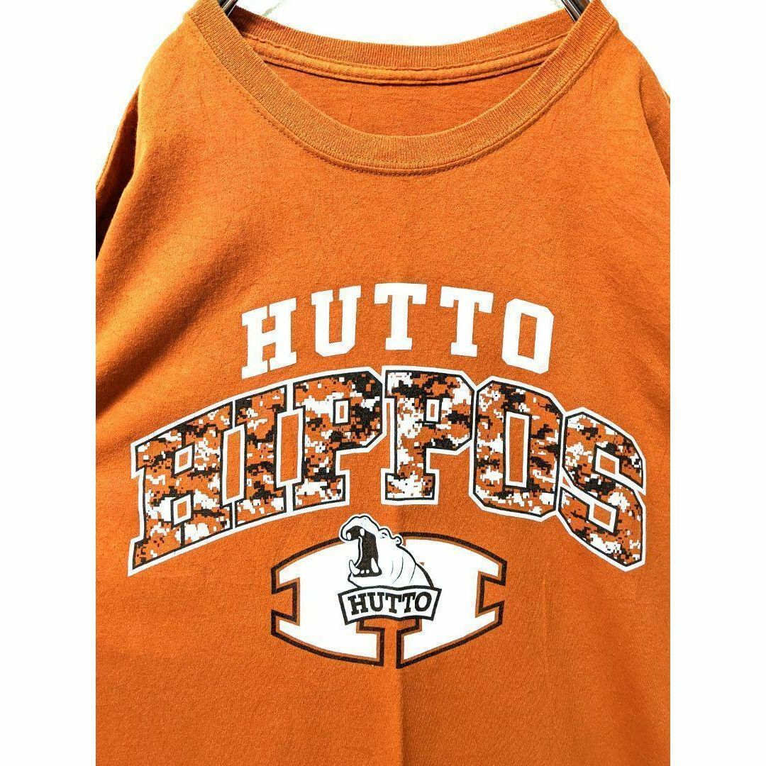 HUTTO HIPPOS ロゴ Tシャツ テラコッタ オレンジ古着 メンズのトップス(Tシャツ/カットソー(半袖/袖なし))の商品写真