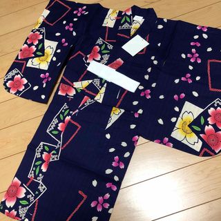 浴衣　桜　100センチ　レトロ　昭和　ゆかた(甚平/浴衣)