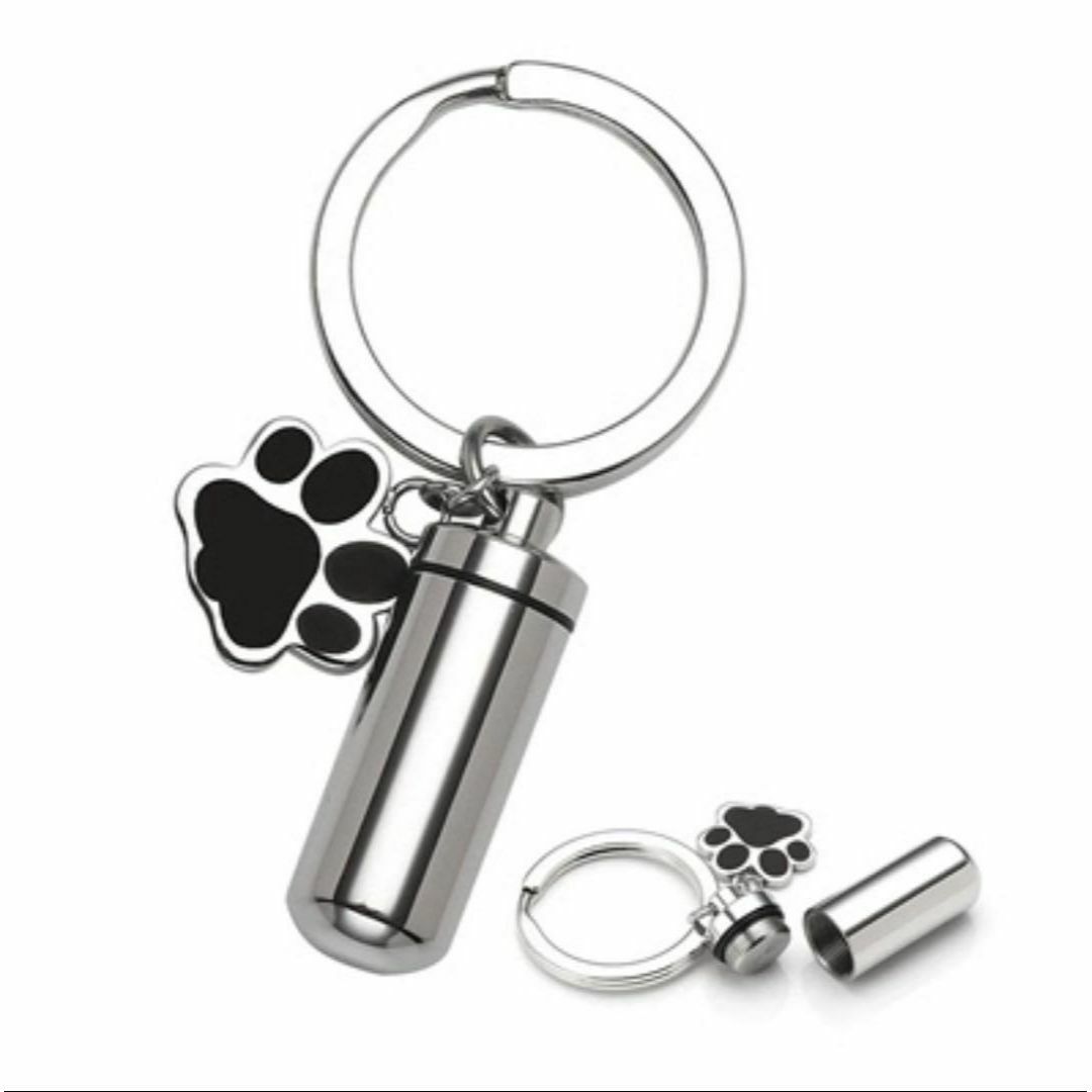 ペット メモリアルキーホルダー　ロケットペンダント　カプセル　犬　猫　シルバー その他のペット用品(犬)の商品写真