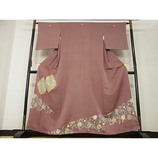 平和屋-こころ店■豪華色留袖　刺繍　更紗花文　金糸　金彩　正絹　逸品　AAAE1150Aja(着物)