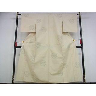 平和屋-こころ店■上質な紬　単衣　向かい鳥丸文　正絹　逸品　未使用　AAAE0874Atn(着物)