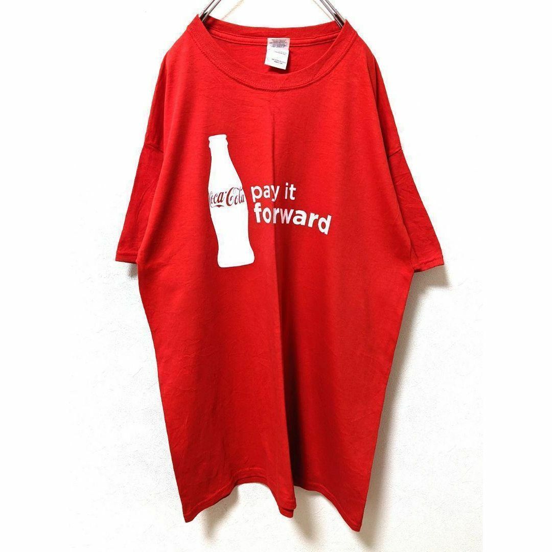 ギルダン コカコーラ 英字 ロゴ Tシャツ レッド 赤色 L 古着 メンズのトップス(Tシャツ/カットソー(半袖/袖なし))の商品写真