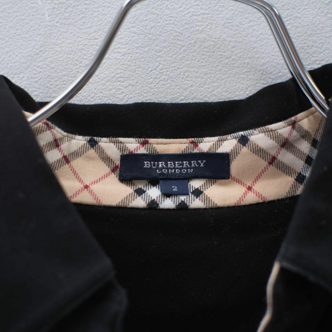 BURBERRY(バーバリー)の美品 バーバリー★襟付きカットソー★ポロシャツ 半袖 襟裏ノバチェック ロゴ刺繍 レディースのトップス(Tシャツ(半袖/袖なし))の商品写真