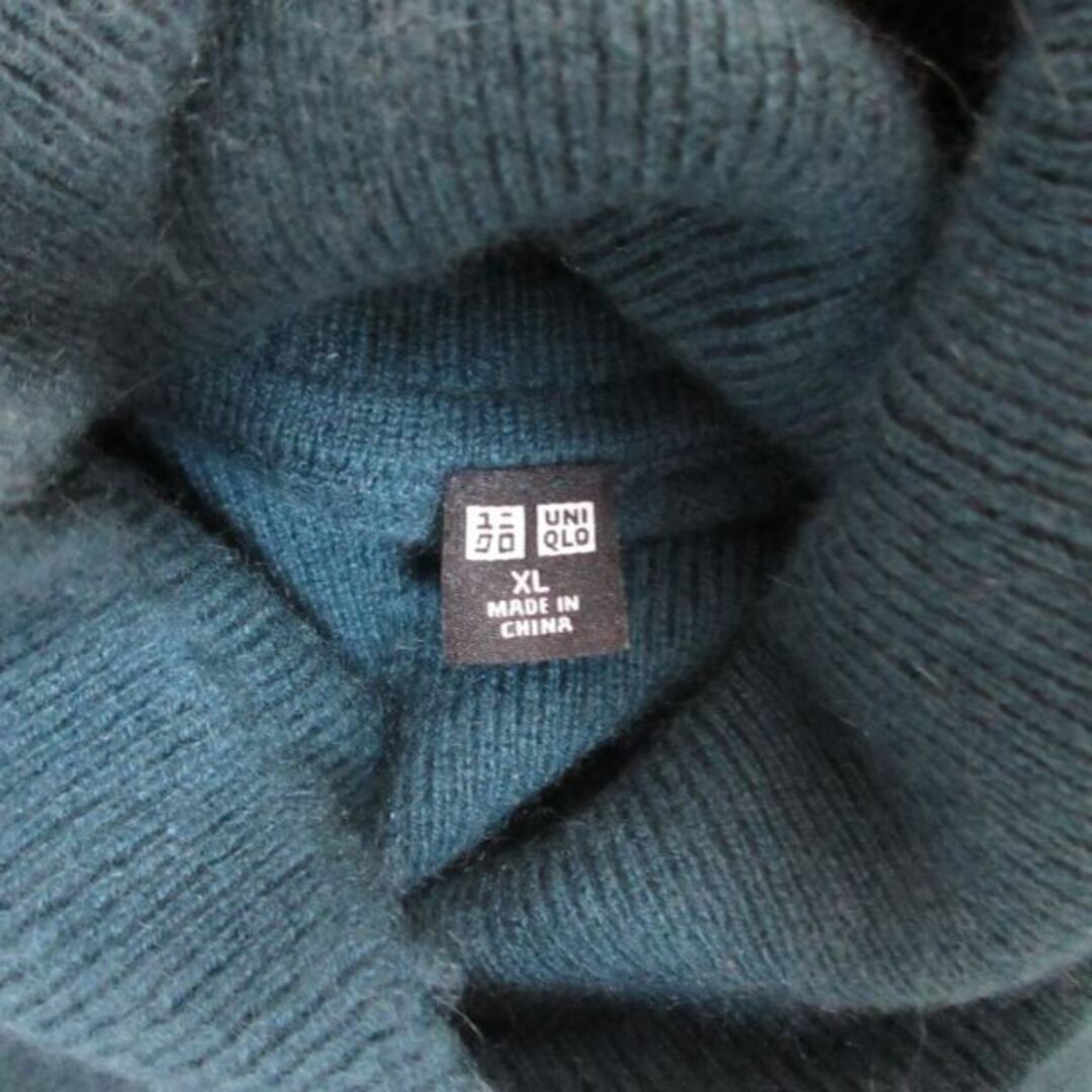 UNIQLO(ユニクロ)のユニクロ UNIQLO カシミヤ ハイネック セーター ニット 長袖 緑 XL  メンズのトップス(ニット/セーター)の商品写真