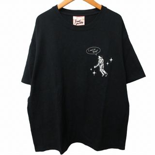 PIGMENT Tシャツ カットソー 刺繍 半袖 黒 ブラック 約L-XL