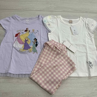 プティマイン(petit main)の新品　プティマイン 【DISNEYプリンセス】お花バルーン半袖T レギンスセット(Tシャツ/カットソー)