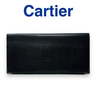 カルティエ(Cartier)のカルティエ マスト 二つ折り 長財布 レザー ブラック ユニセックス ブランド(長財布)