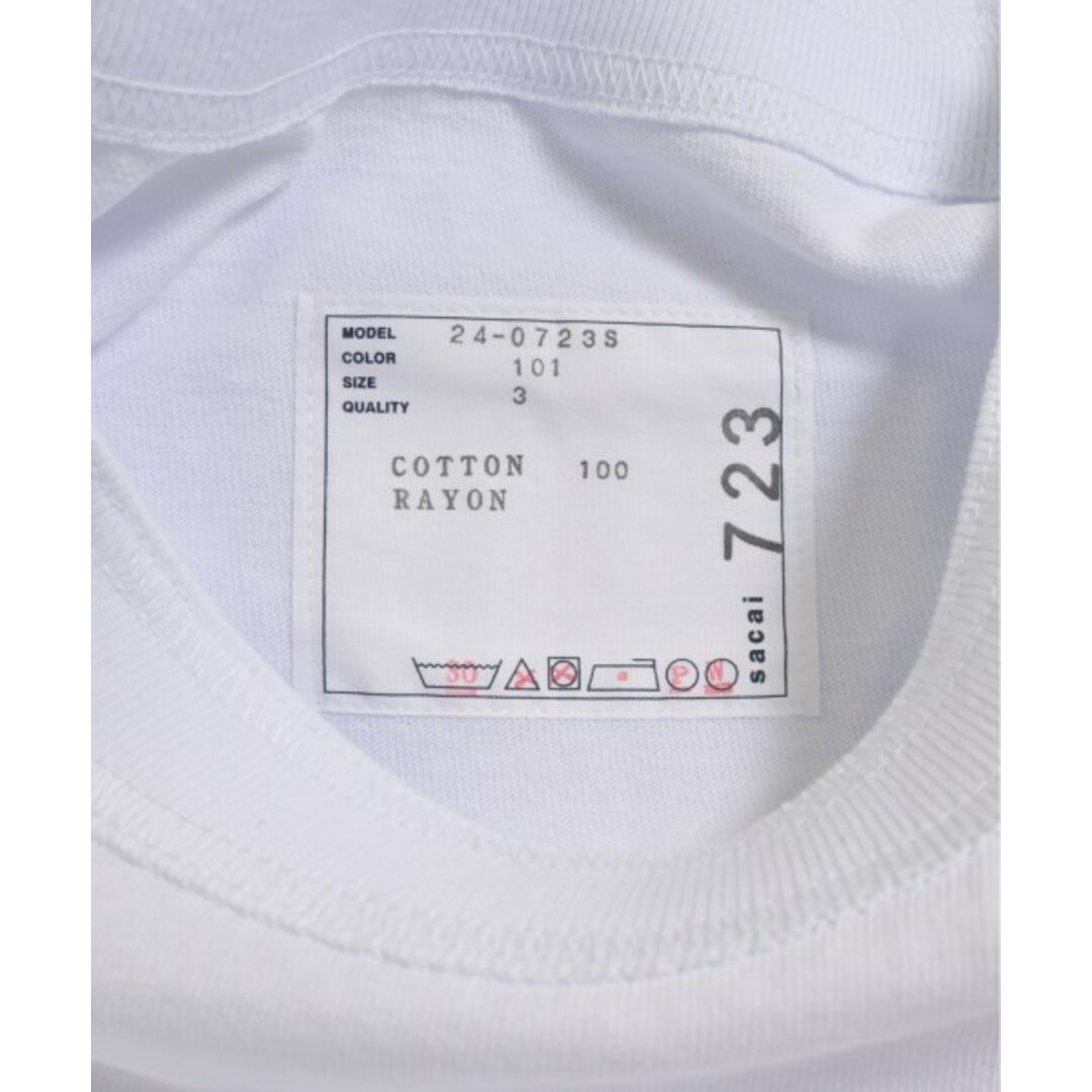 sacai(サカイ)のsacai サカイ Tシャツ・カットソー 3(L位) 白 【古着】【中古】 メンズのトップス(Tシャツ/カットソー(半袖/袖なし))の商品写真