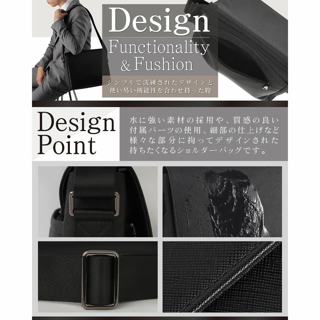 【色: ブラック】[RUDAN] ショルダーバッグ メンズ 斜めがけ 大容量 a メンズのバッグ(その他)の商品写真