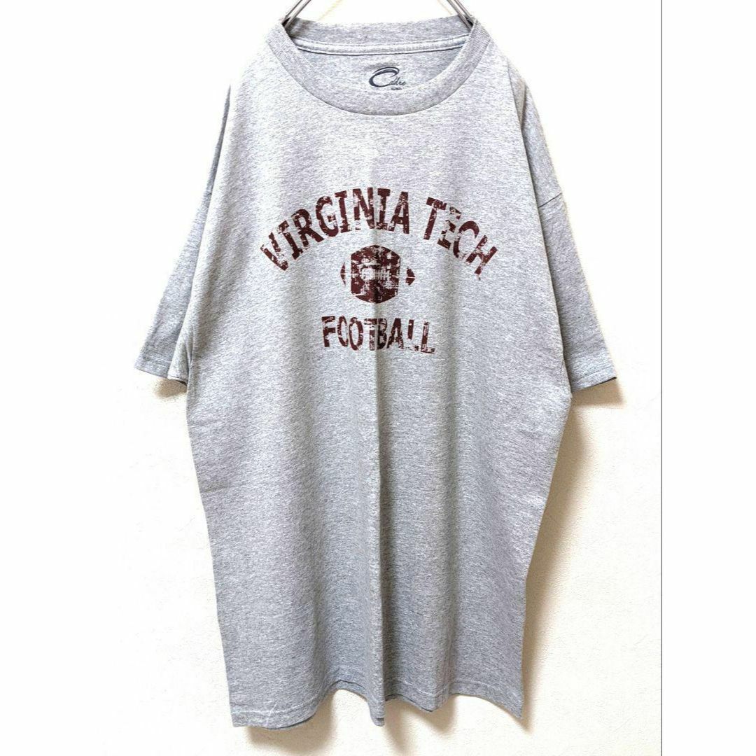 カードル バージニアテックフットボール Tシャツ グレー 灰色 L 古着 メンズのトップス(Tシャツ/カットソー(半袖/袖なし))の商品写真