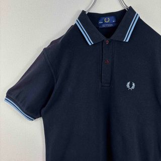 FRED PERRY - フレッドペリー　ポロシャツ　M12 36 S ネイビー　ライトブルー　英国製