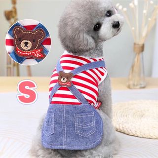 犬 服 犬服 小型犬 ストライプ Tシャツ スカート ワンピース かわいい S(犬)