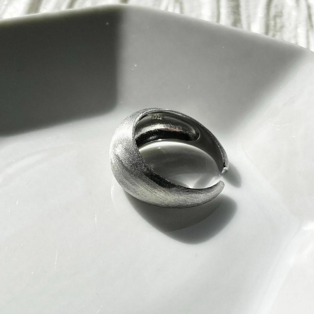 Silver　Ring　mat　open　ring　シルバーリング レディースのアクセサリー(リング(指輪))の商品写真