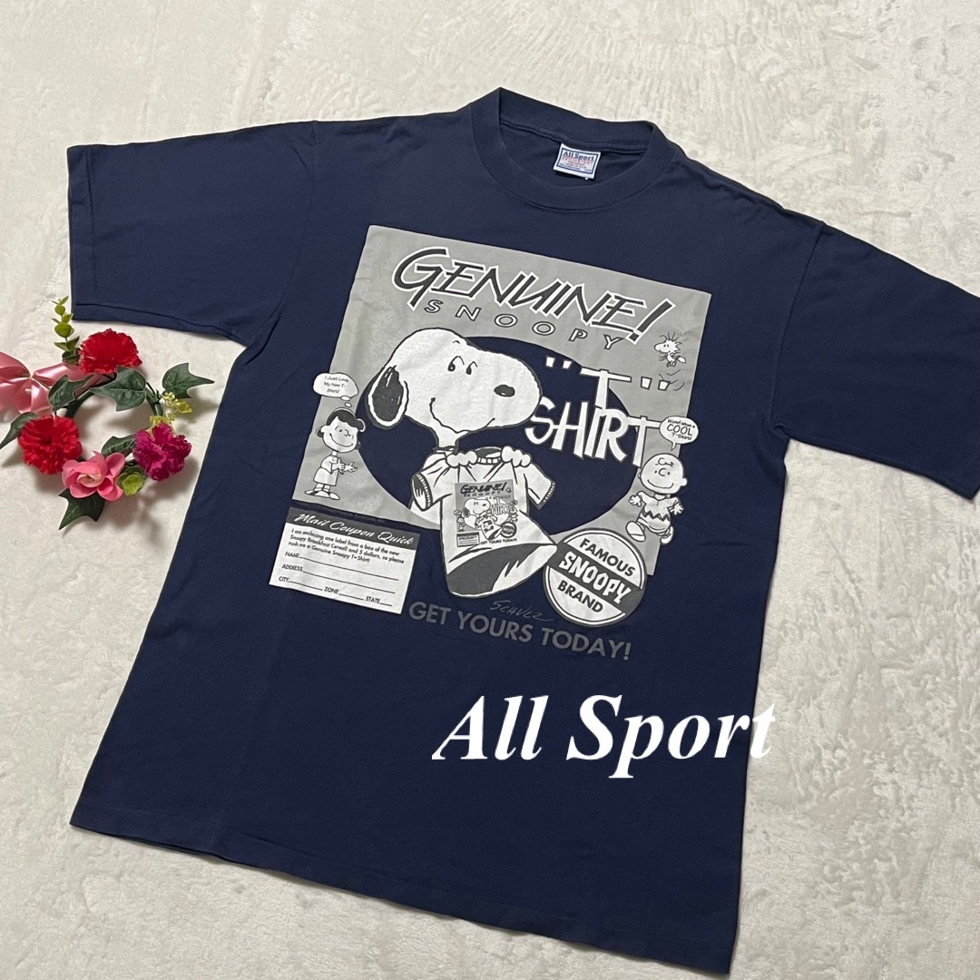 All Sport ♡USA製 スヌーピープリントTシャツ USAのL 即発送 メンズのトップス(Tシャツ/カットソー(半袖/袖なし))の商品写真