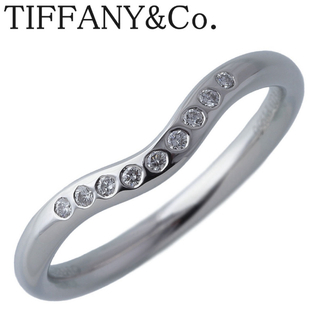 ティファニー(Tiffany & Co.)のティファニー　カーブドバンドリング　PT950 ダイヤモンドリング(リング(指輪))