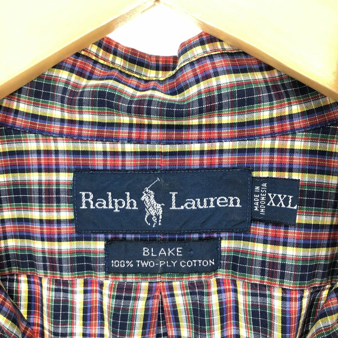 Ralph Lauren(ラルフローレン)の古着 ラルフローレン Ralph Lauren BLAKE 長袖 ボタンダウンチェックシャツ メンズXXL /eaa448226 メンズのトップス(シャツ)の商品写真