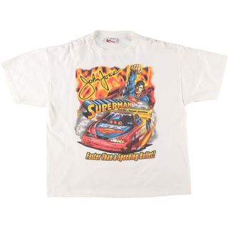 古着 90年代 CHASE SUPERMAN スーパーマン レーシング キャラクタープリントTシャツ USA製 メンズXL ヴィンテージ /evb005706(Tシャツ/カットソー(半袖/袖なし))