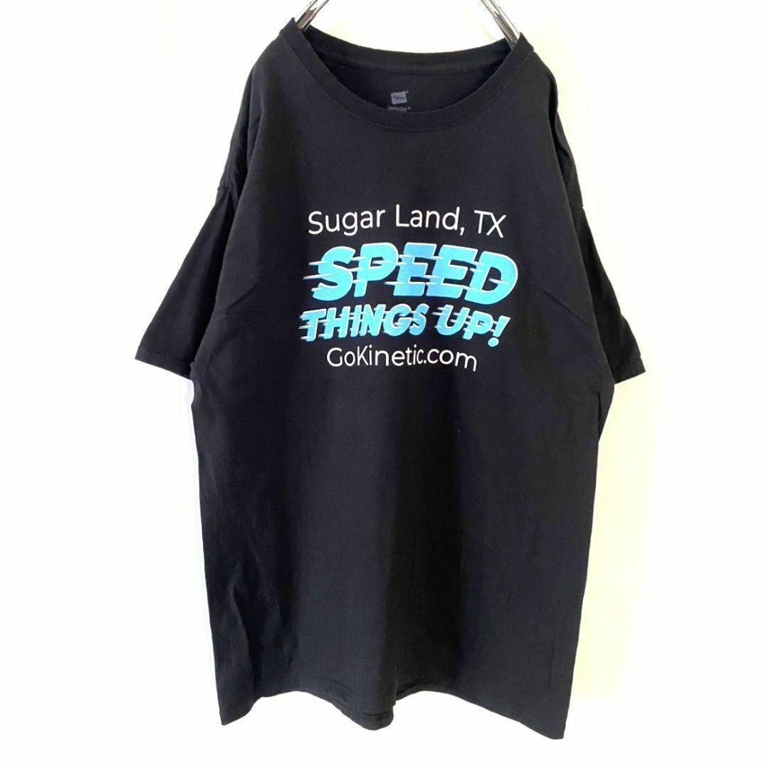 Hanes(ヘインズ)のヘインズ SPEED THINGS UP! Tシャツ L ブラック 黒 古着 メンズのトップス(Tシャツ/カットソー(半袖/袖なし))の商品写真