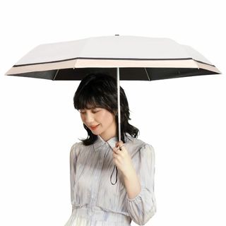 【色: ホワイトベージュ色】Aomiss 日傘 折りたたみ傘 完全遮光 自動開閉(その他)