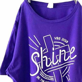 ポート&カンパニー シャイン Shine Tシャツ XL パープル 紫 古着(Tシャツ/カットソー(半袖/袖なし))