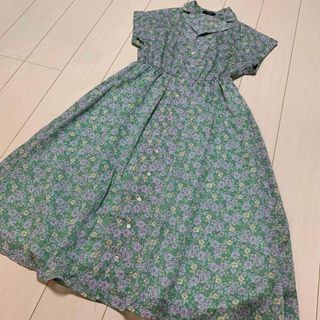 ダブルクローゼット(w closet)のダブルクローゼット　シャツワンピース　花柄　フラワー　サマンサモスモス　レトロ(ロングワンピース/マキシワンピース)